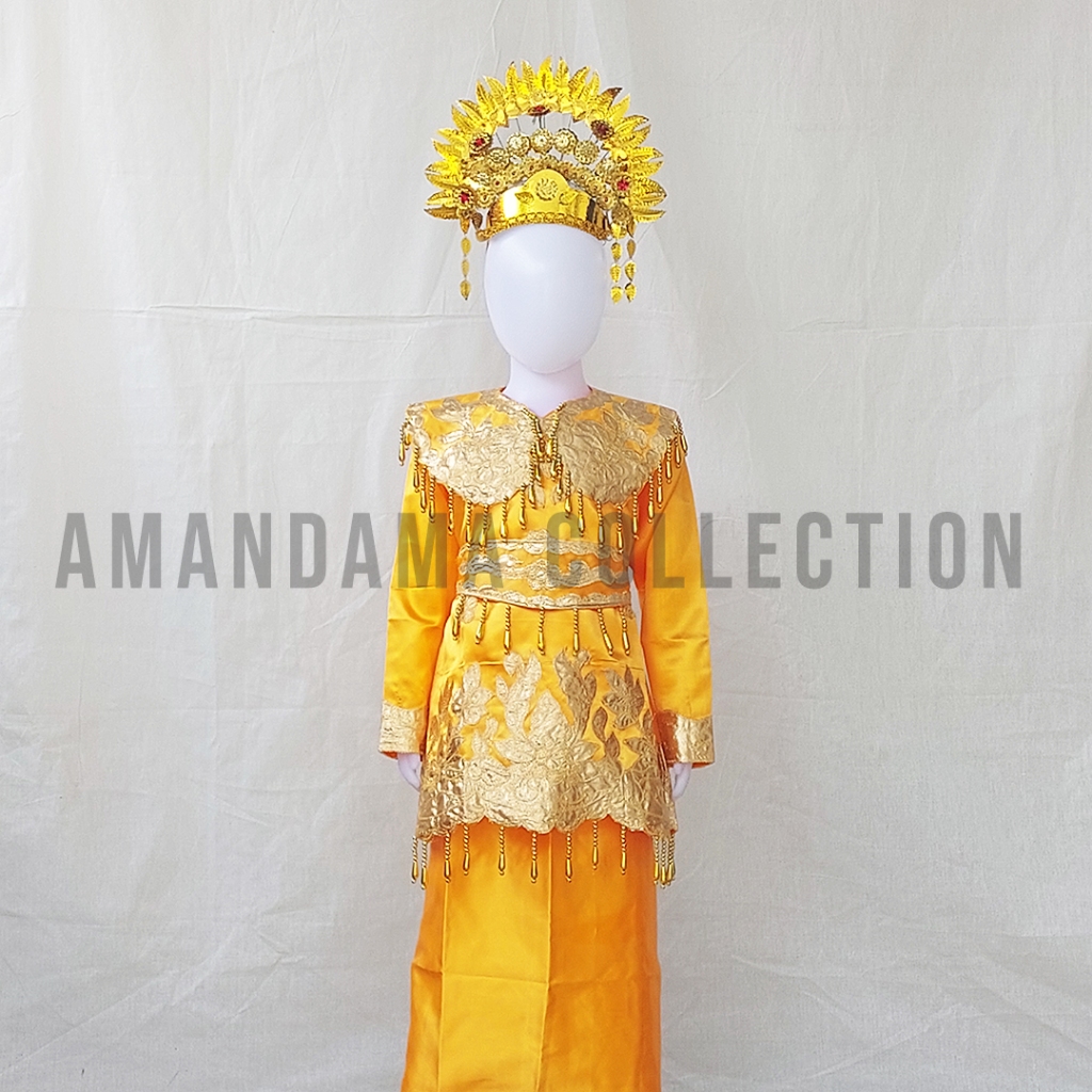 Baju Adat Minang Bordir Lengkap Sunting Anak Perempuan TK - Baju Tari Bordir adat Minang Set Sunting