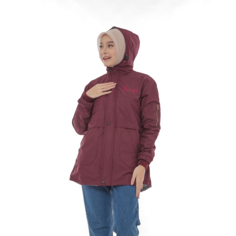 Thiago Official-Azzura Jaket  Parka Wanita  bolak balik size L.XL
