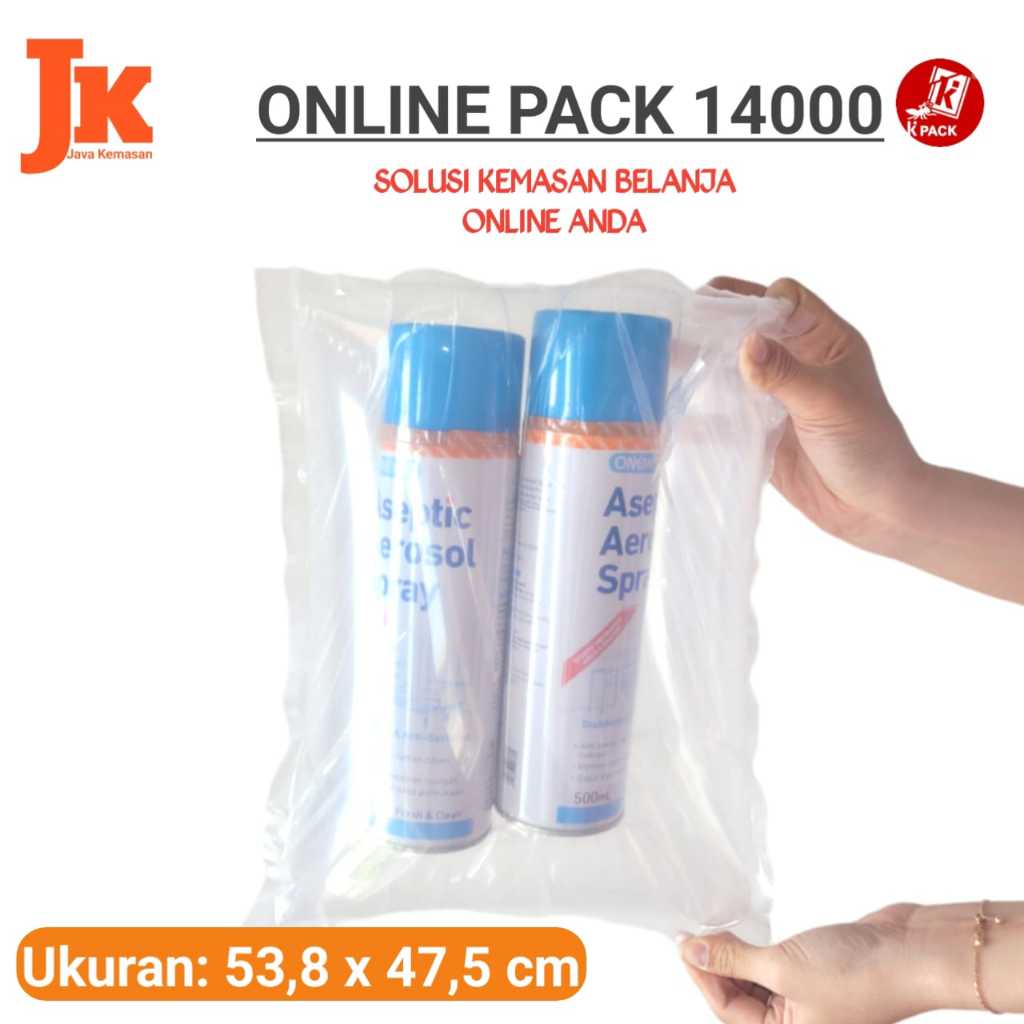 

ONLINE PACK 14000 KEMASAN PLASTIK PENGGANTI BUBBLE WRAP PENGAMAN PELINDUNG PACKING PAKET 14KG KPACK