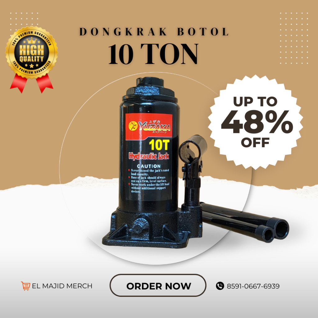 YUZAKA Dongkrak BOTOL 10 Ton - Dongkrak Mobil Truk Hidrolik Hydraulic