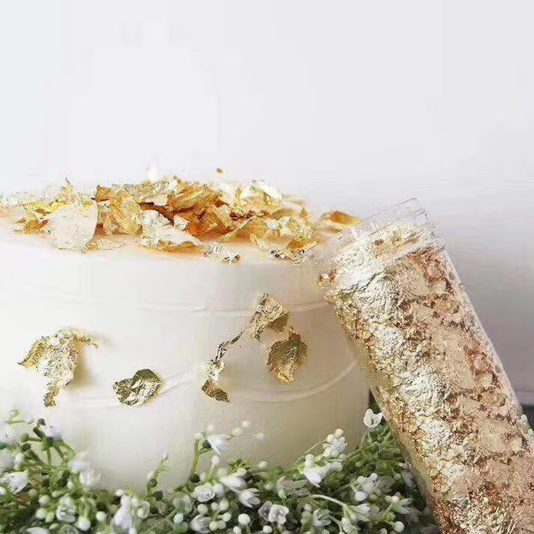 

Edible Gold Foil Flakes Cake Decorating 2gr