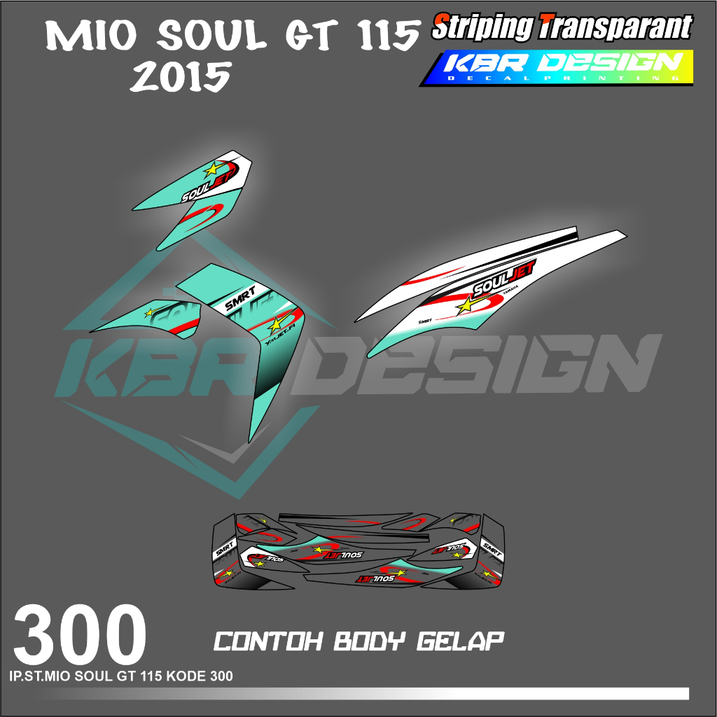MIO SOUL GT 2015  (COD) STIKER STRIPING MOTOR YAMAHA MIO SOUL GT  HOLOGRAM DAN TRANSPARAN