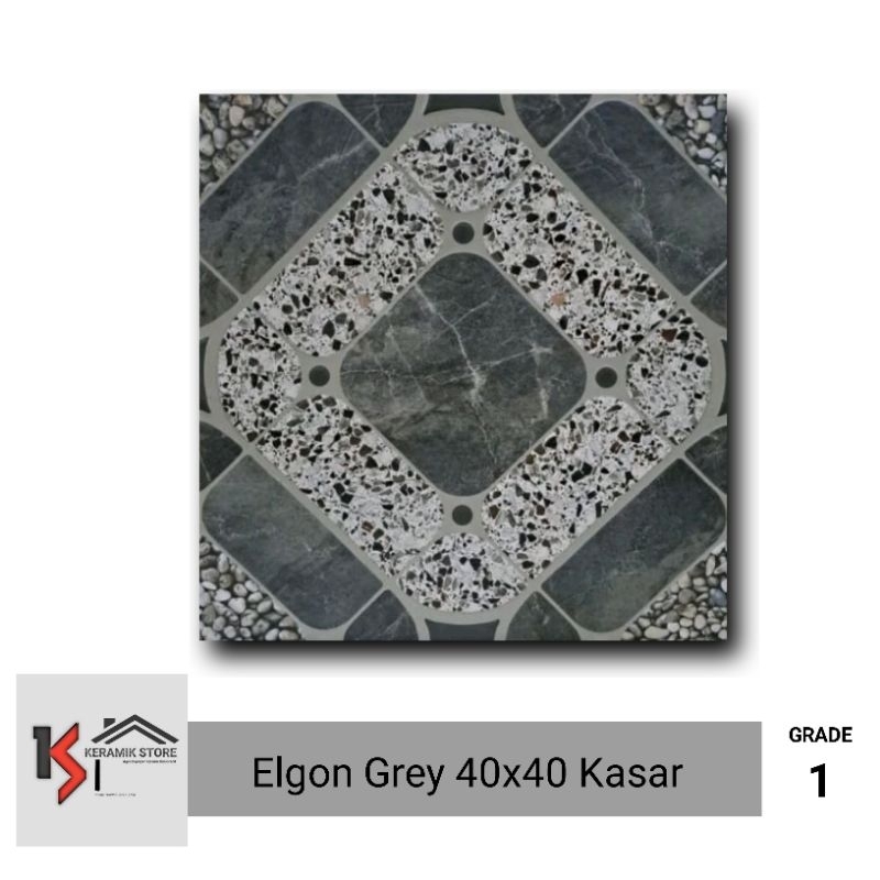 Keramik Teras 40x40 Kasar  Mulia Tile Elgon Series Kw1