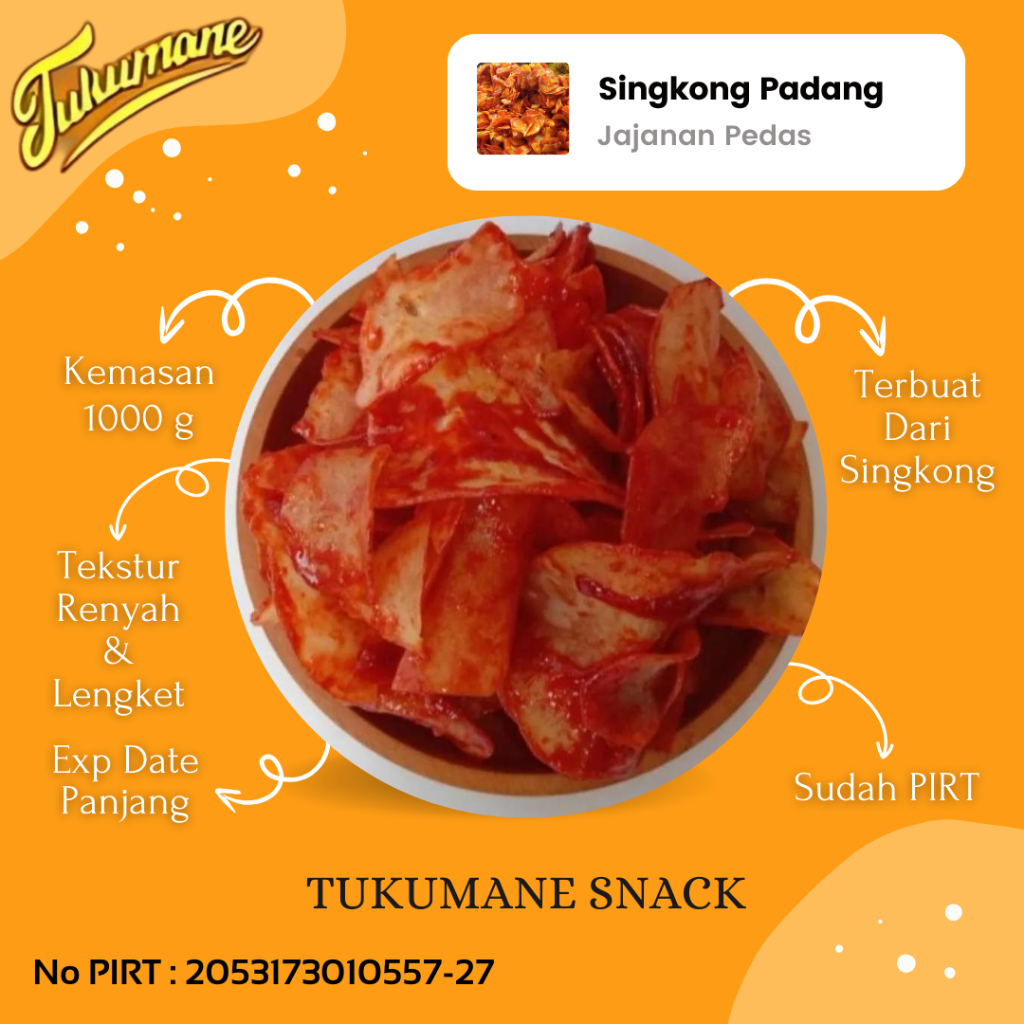 

Keripik Singkong Khas Padang Pedas Kemasan 1000 g Keripik Singkong Pedas Lengket Khas Padang 1 Kg
