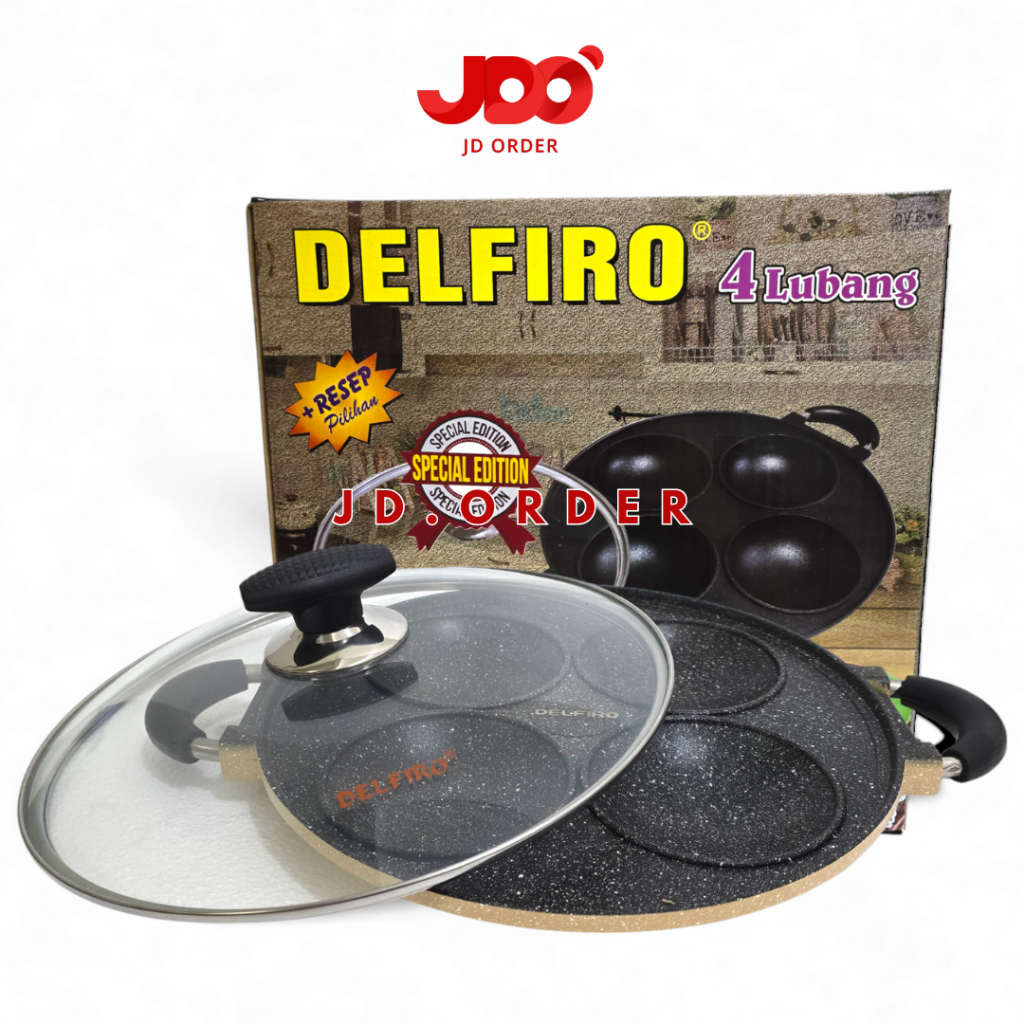 Delfiro Cetakan Kue 4 Lubang Premium, Pan Cetakan Kue