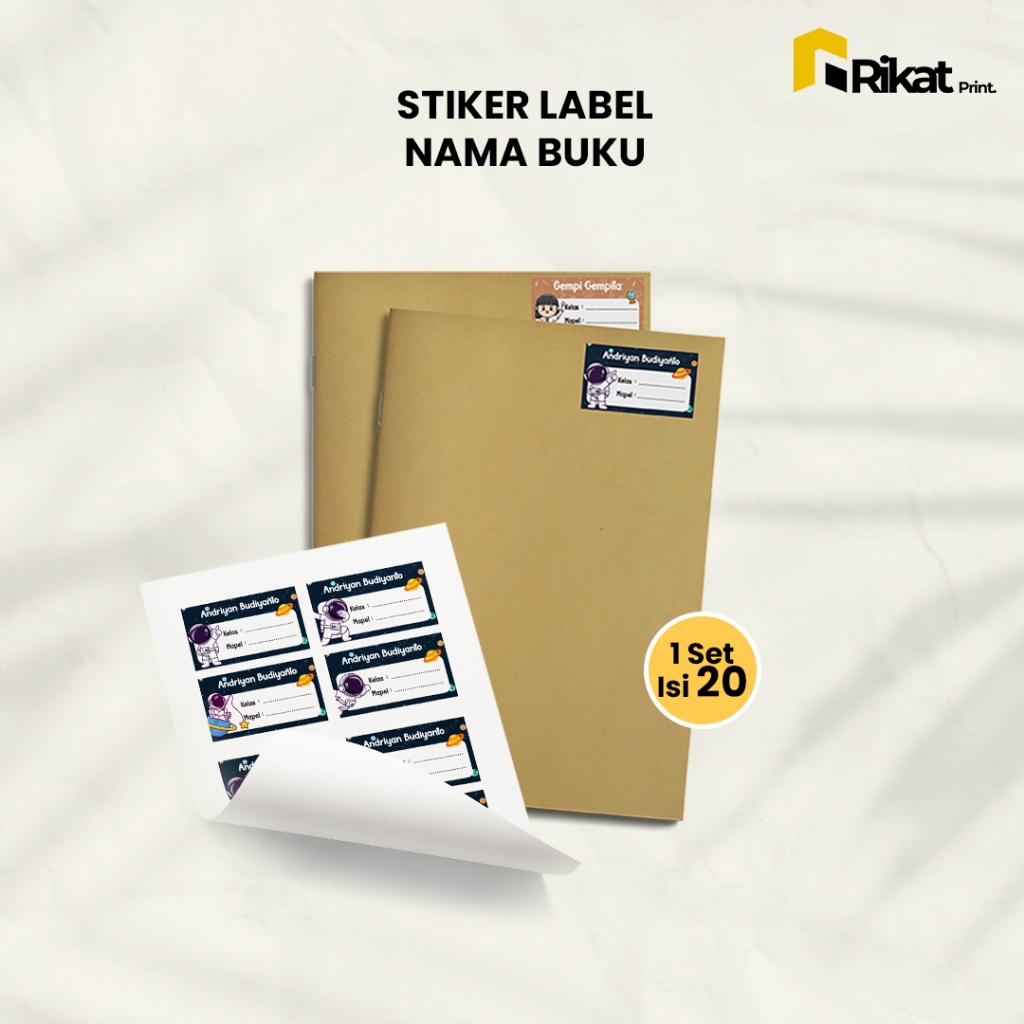 

Stiker Nama Custom Buku Pelajaran - Label Stiker Nama Buku Custom