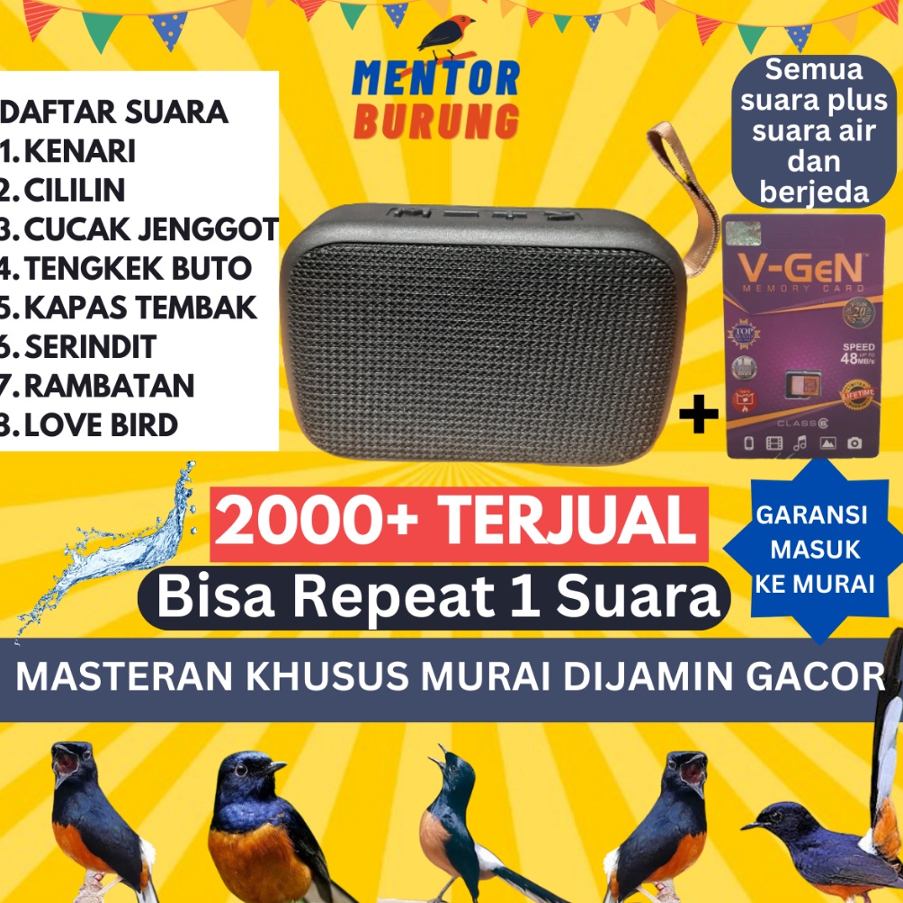 KODE G59F Masteran Mp3 Khusus Burung Murai Batu Air Betina Pikatan Borneo Hutan Trotolan Burung Kica