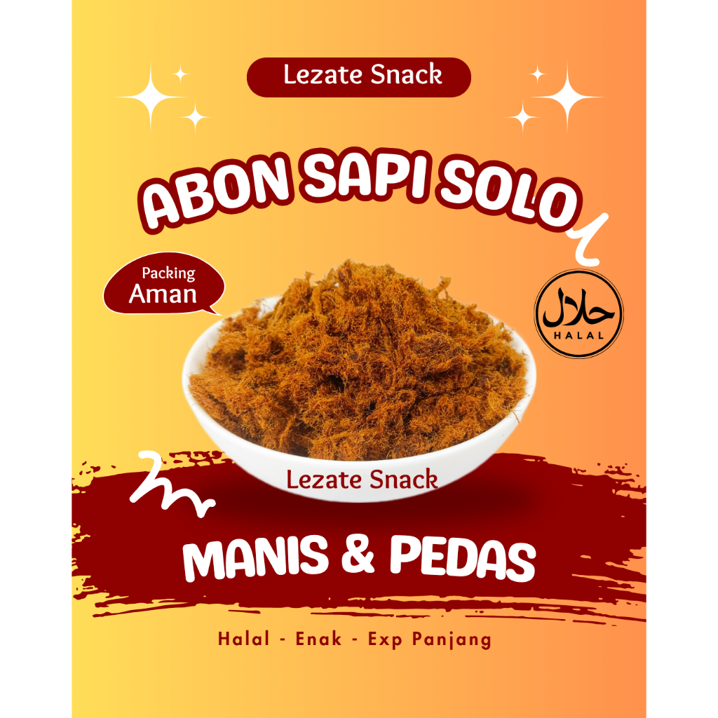 

Abon Sapi Asli 75GR ToplesKhas Solo Enak Gurih Murah Kiloan / Abon Sapi Rasa Pedas Original Solo Halal Jogja Boyolali Mpasi