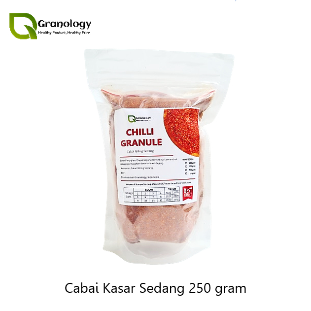 

Cabe Granule Kasar Sedang / Chili Granule (250 gram) by Granology