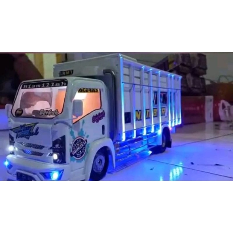 PROMO MENARIK MINIATUR TRUK OLENG RODA KAYU ASLI VARIASI LAMPU DAN TERPAL MAINAN ANAKANAK