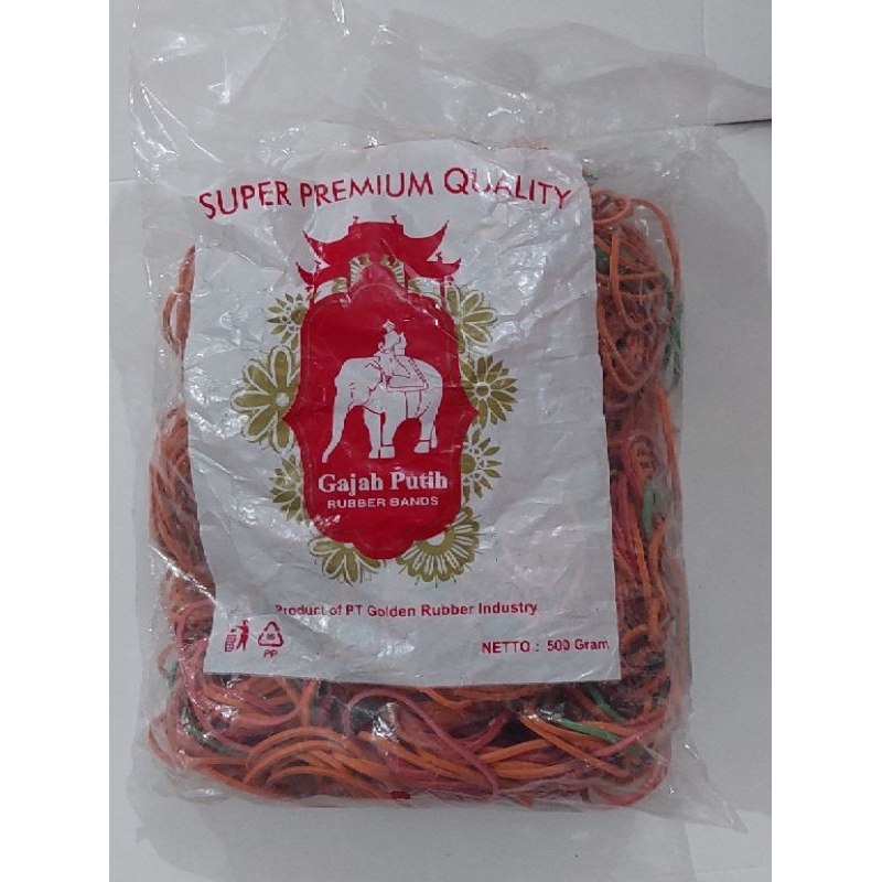 

KARET GELANG MEREK GAJAH PUTIH ISI 500gr