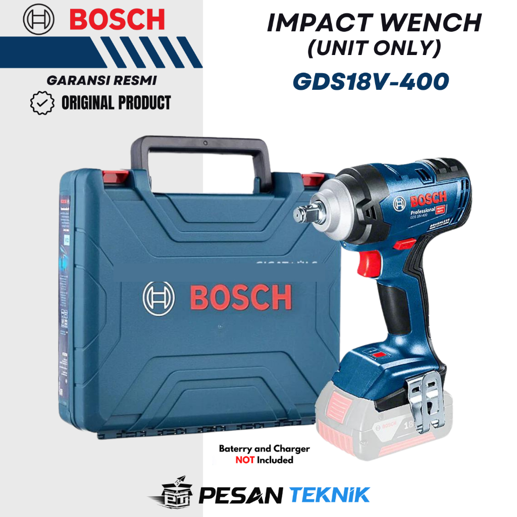 Impact wrench Mesin pembuka baut BOSCH GDS 18V-400