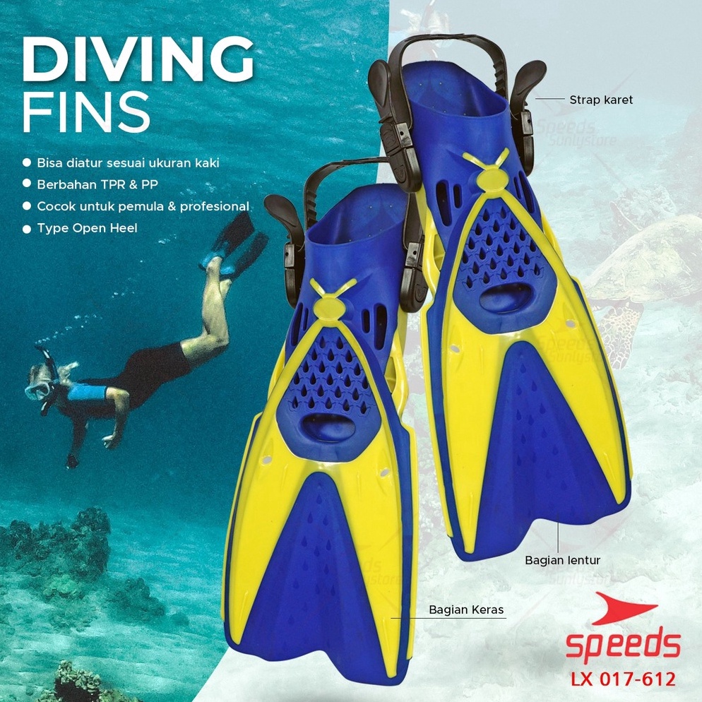 KODE G84T SPEEDS Kaki Katak Snorkeling Fins Kaki Katak Fins Renang Fins Diving 17612