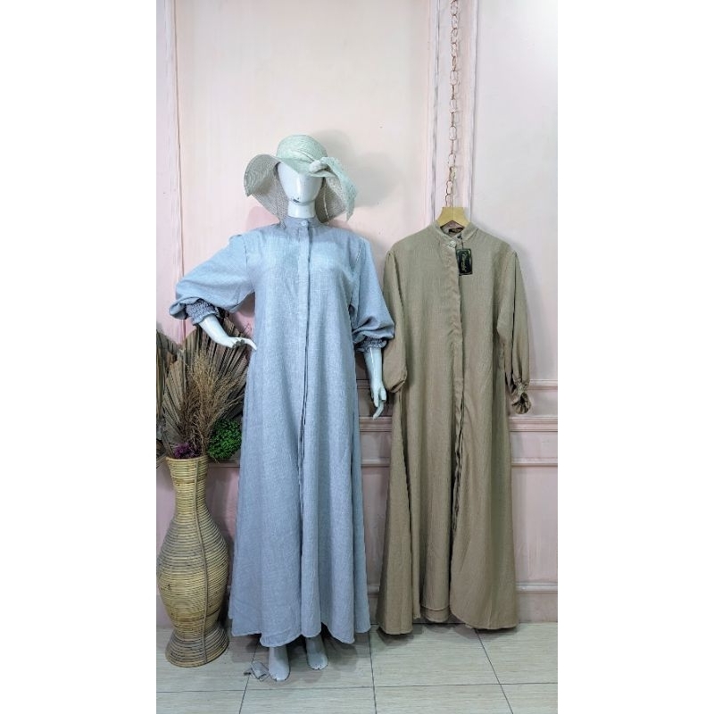 gamis abaya linen premium clarabel