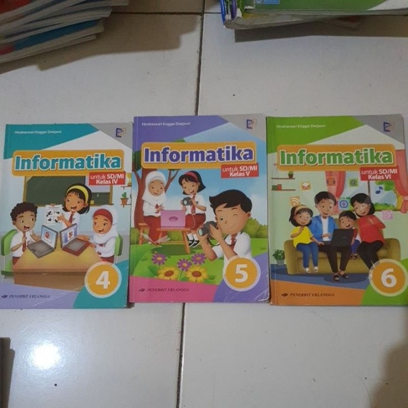 Buku TIK, buku informatika kelas 1,2 3,4 & 5 erlangga