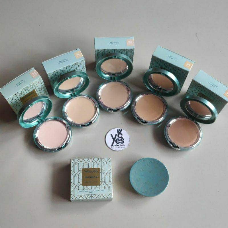 Wardah Exclusive TWO ORI Tempat + Kaca + Refil Bedak Padat & Foundation Wajah Muka Two Way Cake 01 S
