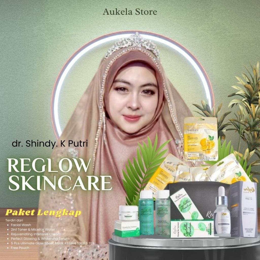 Reglow Skincare dr Shindy Paket Lengkap Pewaratan kulit Serum Wajah Masker anti aging by REGLOW