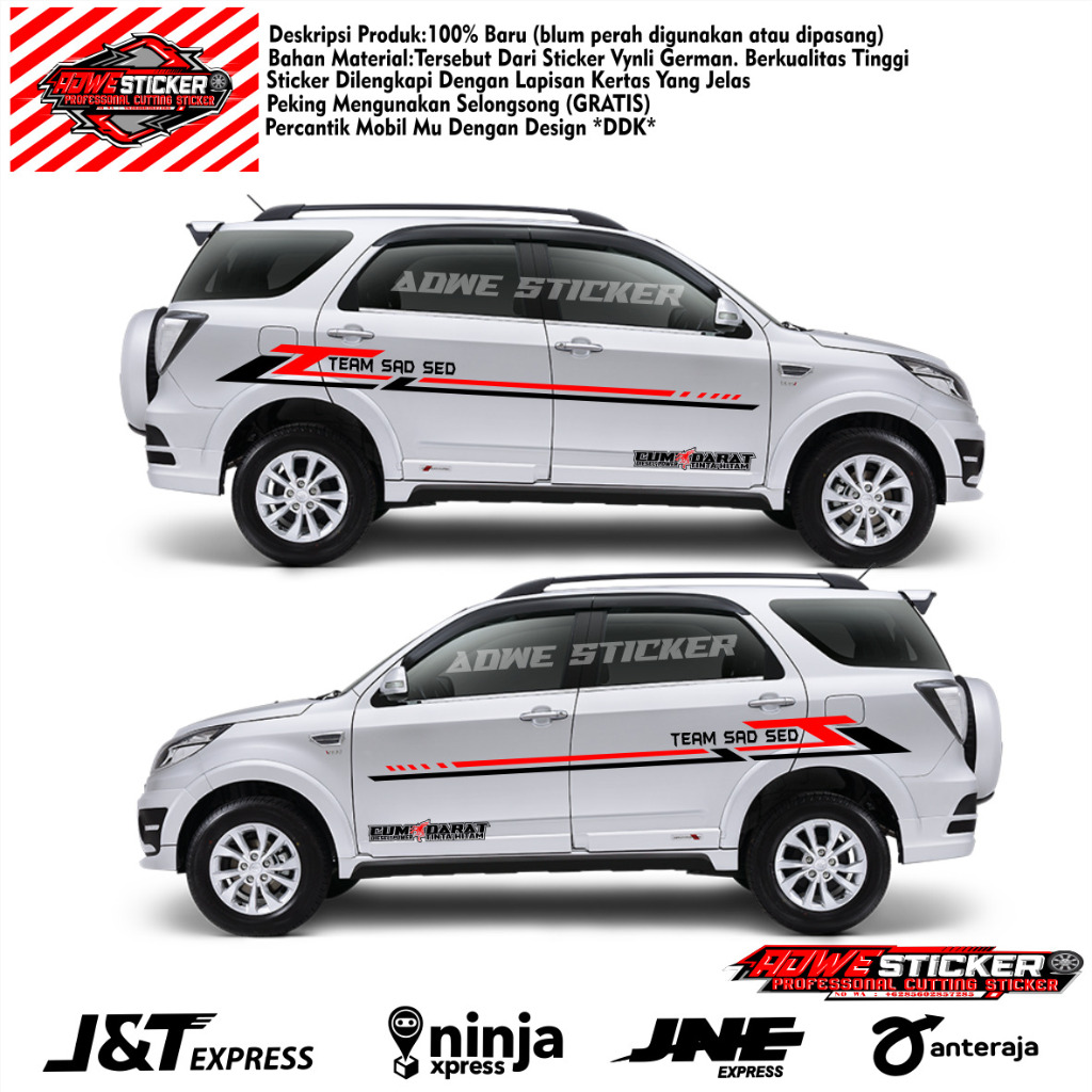 Stiker Mobil Terios Rush Stiker Striping WRC Stiker mobil Terios Rush Terlaris