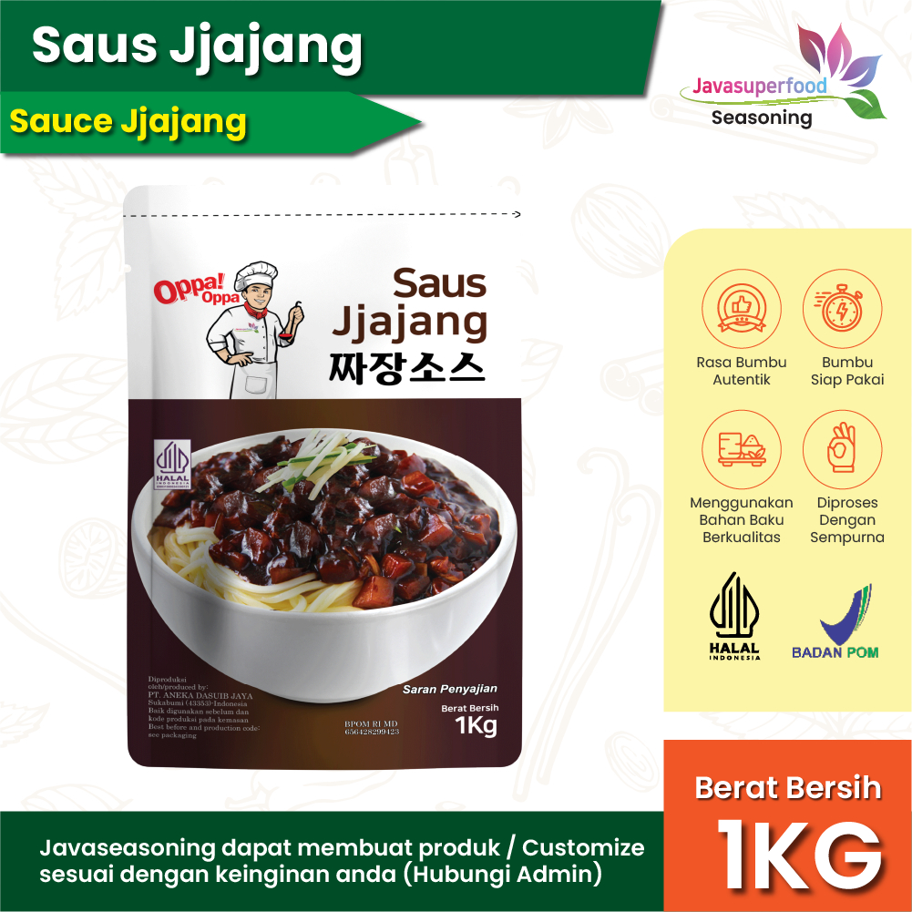 

Halal Saus Jjajang Pasta Kedelai Hitam 1Kg Saus jajangmyeon Oppa!Oppa