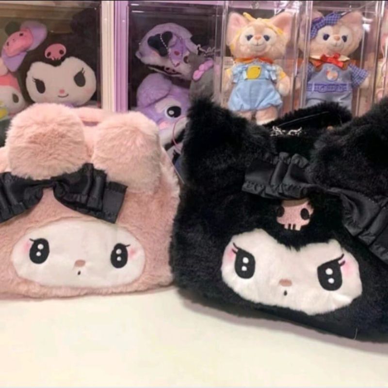 Gothic Melody Kuromi Pouch Makeup Tas Dompet Black Sanrio