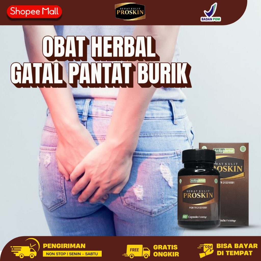 Proskin Kapsul Binahong - Obat Gatal Pantat Burik, Gatal Selangkangan, Penghilang Gatal Borok Cenang