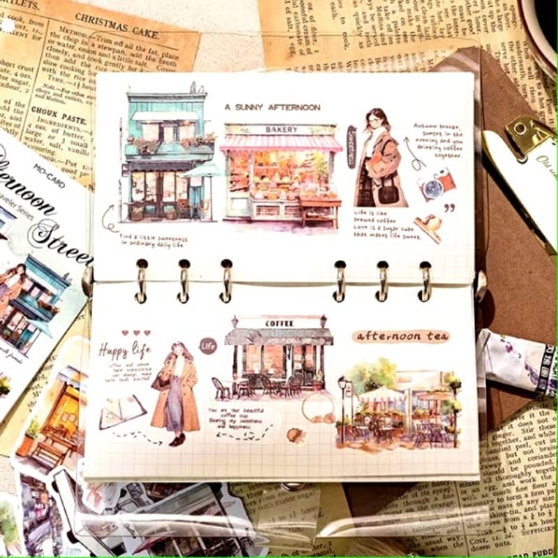 

NONS PROJECT STIKER WATERCOLOR AFTERNOON STREET JOURNALING SCRAPBOOK