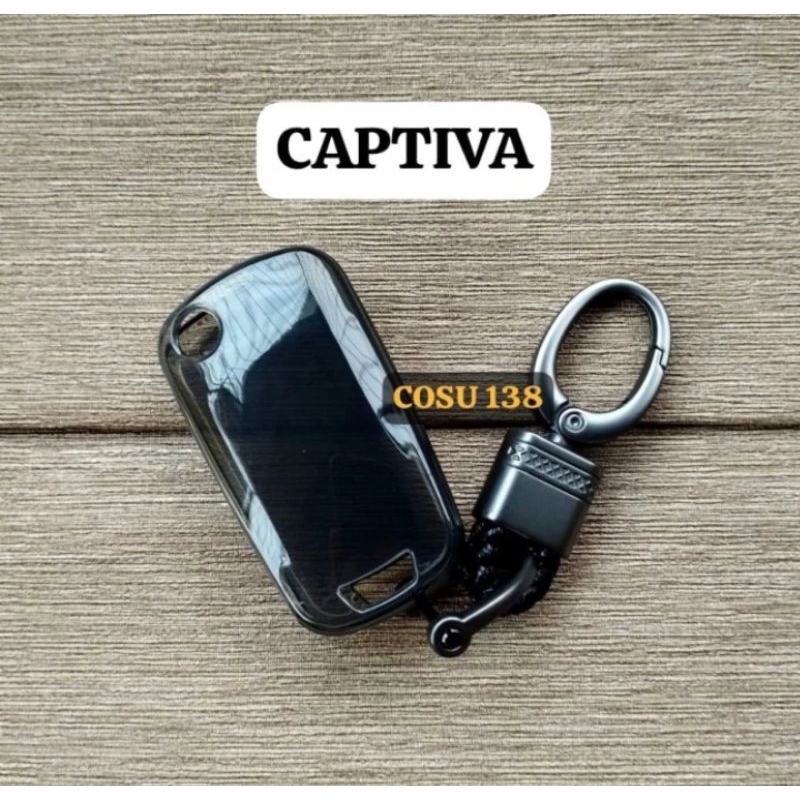 Sarung Cover Gantungan Kunci Remot Keyless Mobil Chevrolet Captiva Spin Model Transparan
