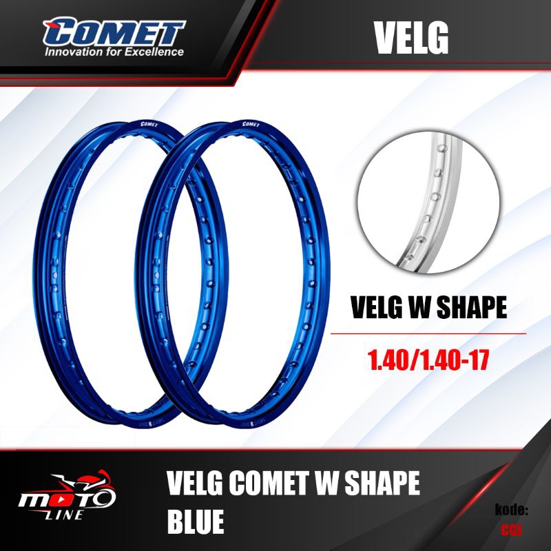 Velg COMET W Shape 140/140-17 Blue