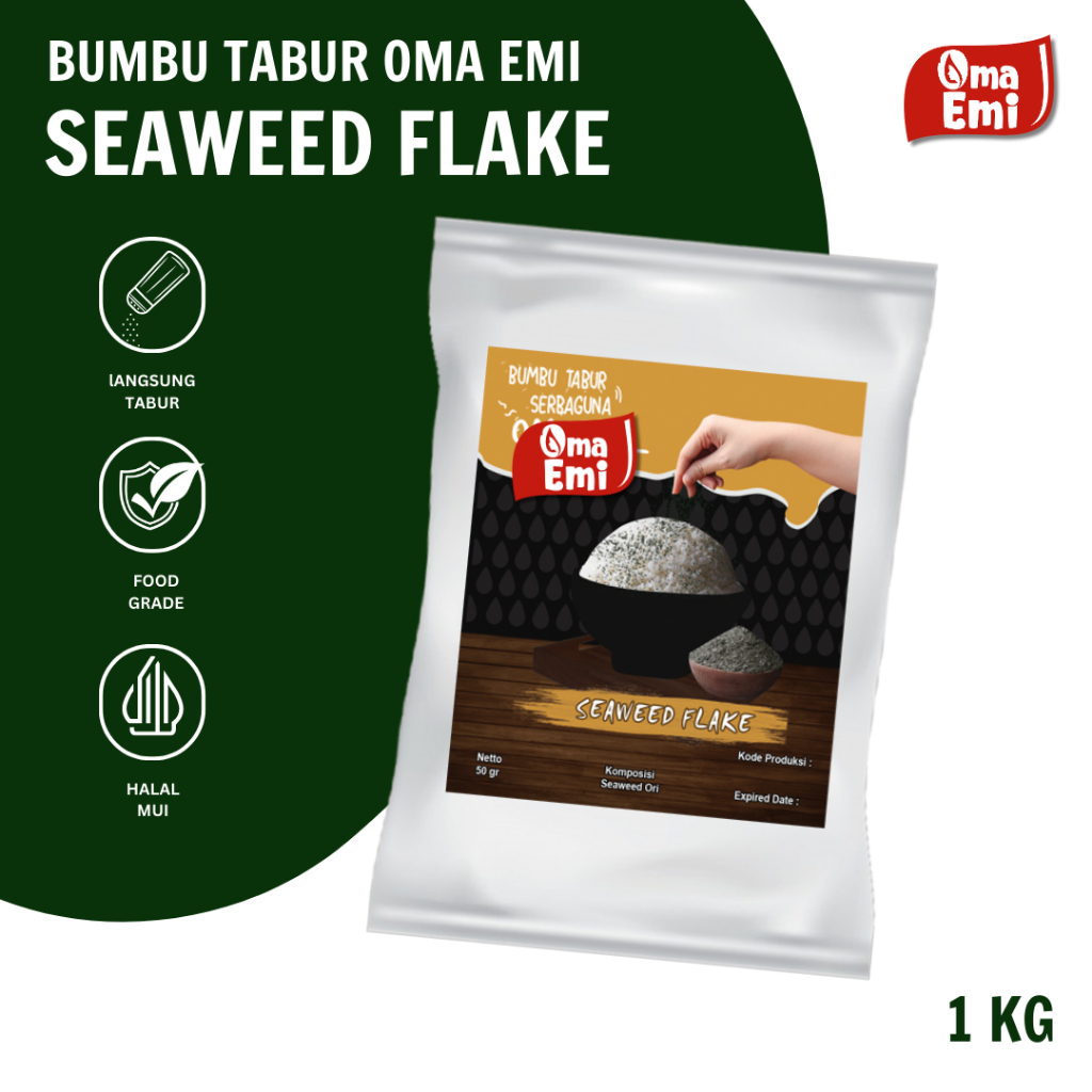 

BUMBU TABUR SEAWEED FLAKE FOOD GRADE 1KG