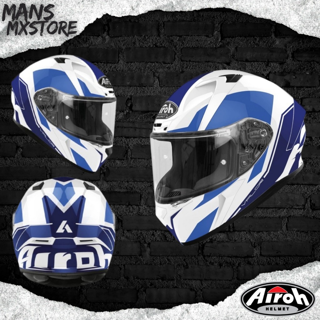 HELM AIROH VALOR WINGS BLUE GLOSS