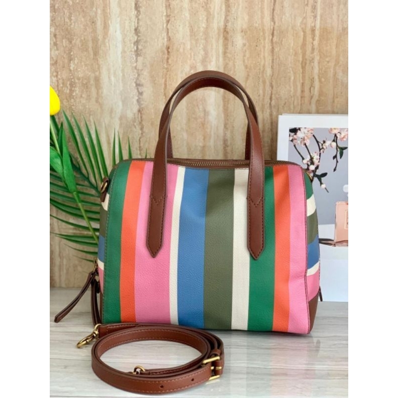 Fossil Sydney Satchel Colorful Stripe
