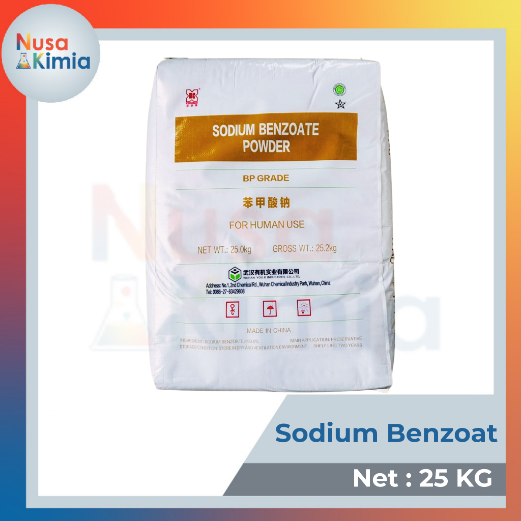 Sodium Benzoat 25 KG - Natrium Benzoat - Pengawet Makanan Food Grade - Pengawet Minuman
