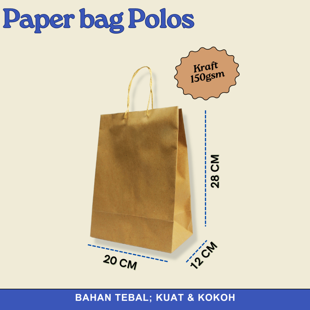 

Paper bag/ Paperbag Souvenir ukuran 20 x 12 x 28 CM