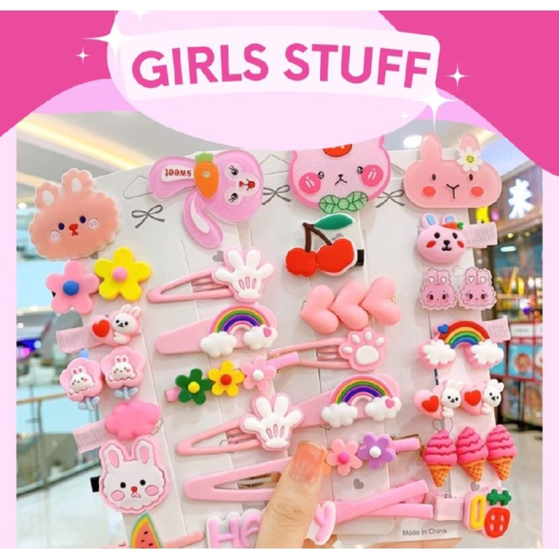 14 PCS / Set Jepitan Rambut Anak Korea / Jepit Rambut Lucu/ Jepit Rambut Anak Perempuan
