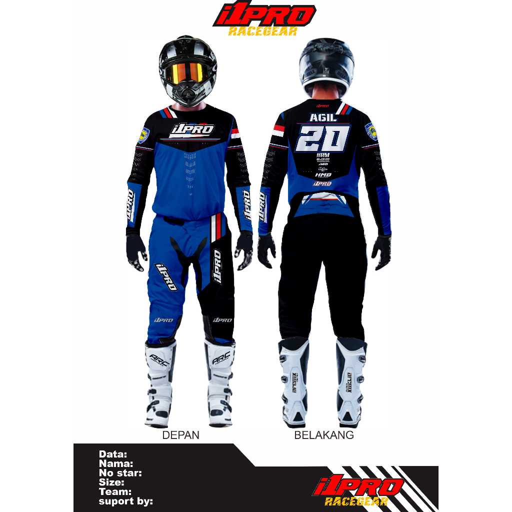jersey trail celana set motocross stabilo180 | baju cross