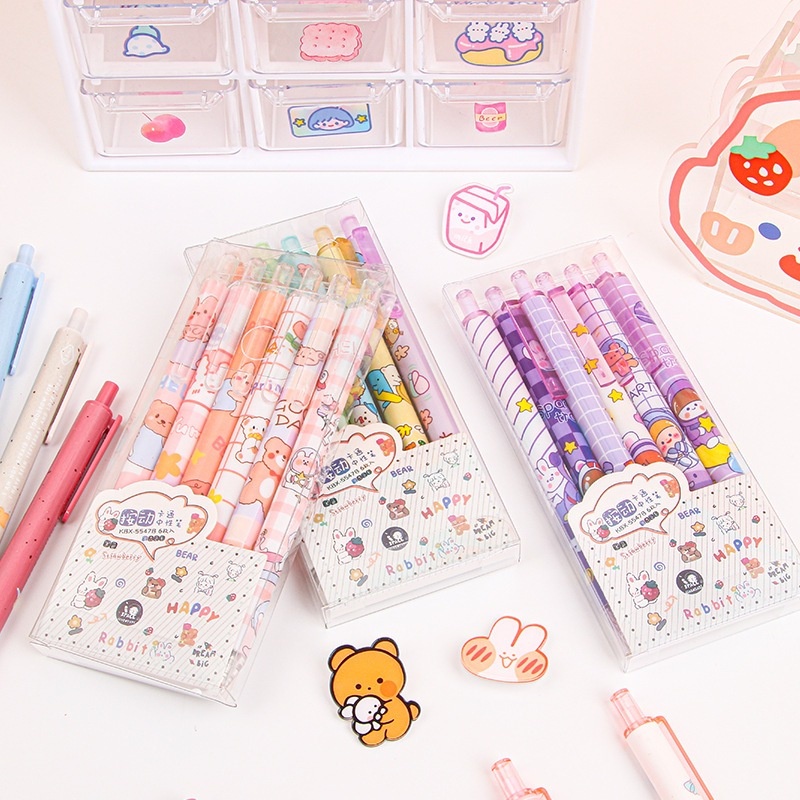 

Pulpen Gel 0.5mm 6Pcs Pen Bolpoin Tinta Gel Cair Model Cetekan Isi 6 Pcs Pena Aesthetic