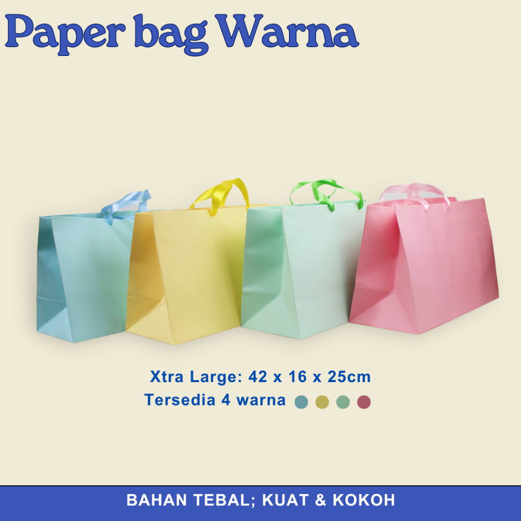 

Paper Bag/ Paper Bag Warna ukuran 42 x 16 x 25CM