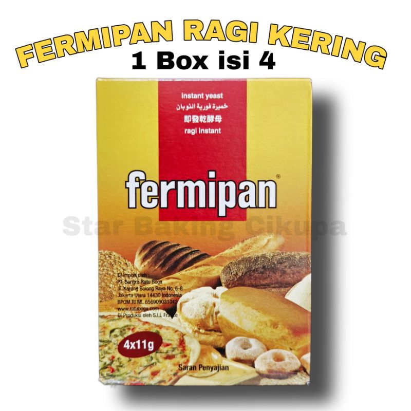 

RAGI KERING INSTAN FERMIPAN SACHET 1BOX ISI 4x11gram