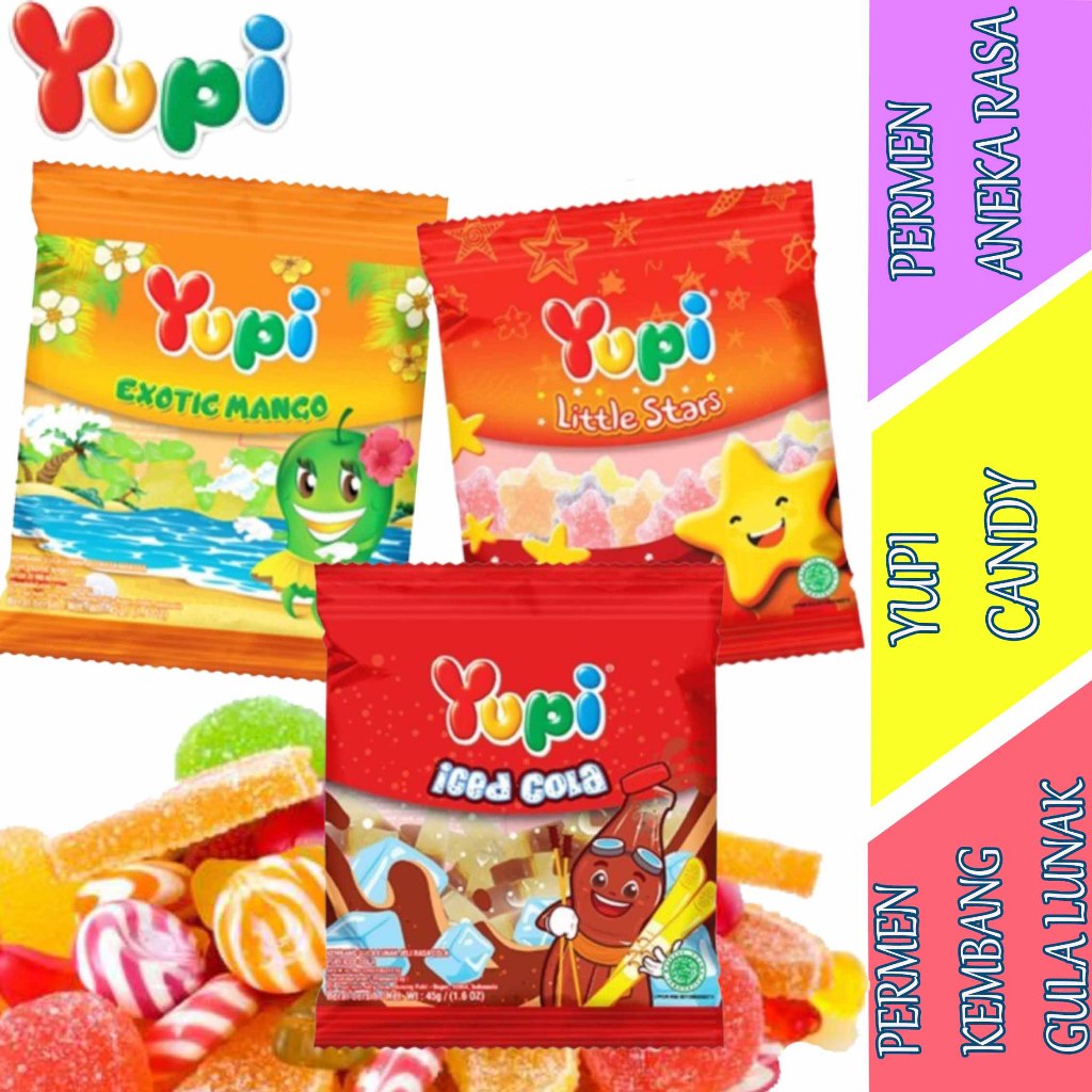 

Permen Kembang Gula Lunak - Yupi Candy - Permen Yupi Aneka Rasa - 45gr