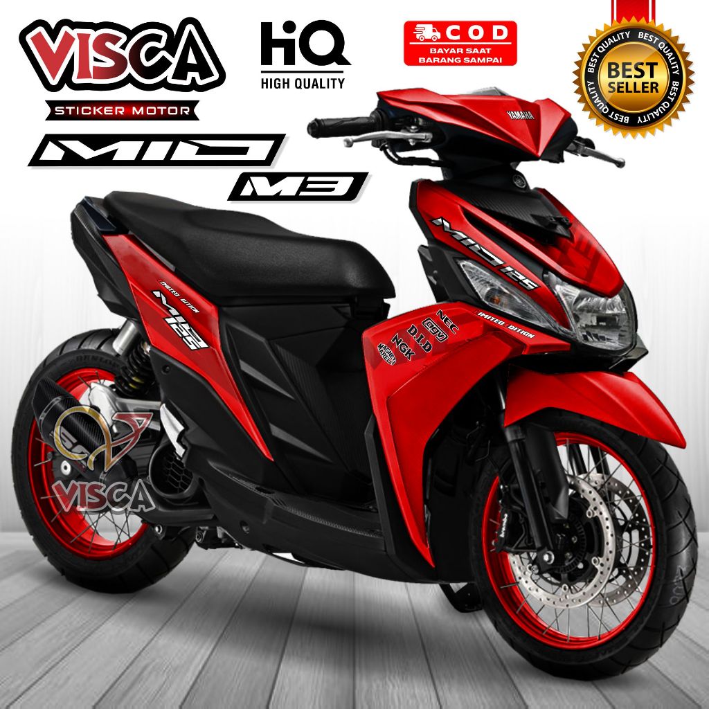 Decal Mio M3 125 Full Body Stiker Mio M3 125 Full Body Striping Mio M3 Polos 02