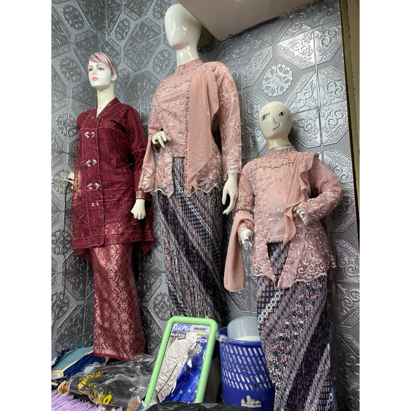 Kebaya Modern Couple Ibu dan Anak Selendang