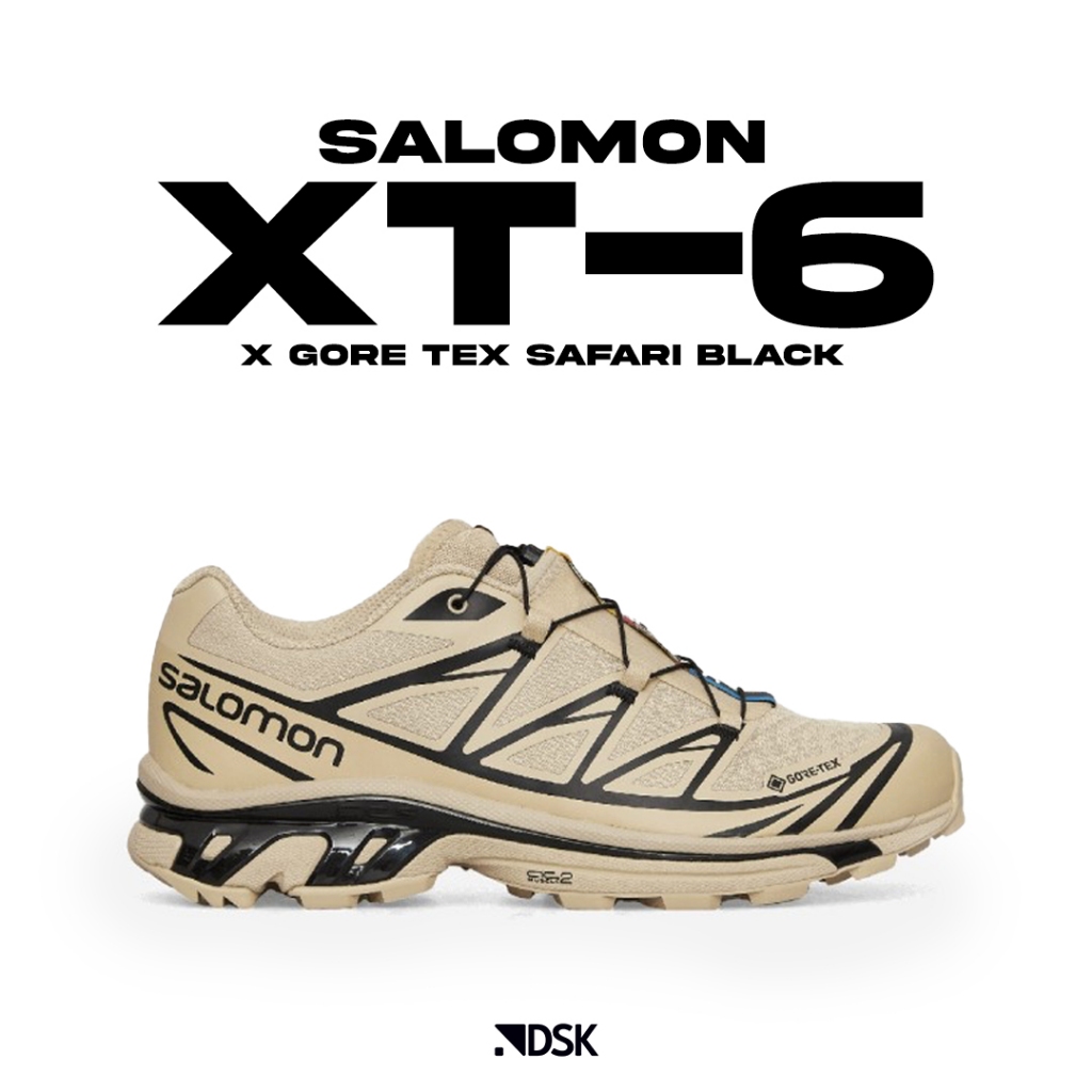 Salomon XT-6 X Gore Tex Safari Black 100% Original Authentic Guarantee Sepatu Salomon Pria Sepatu Ru