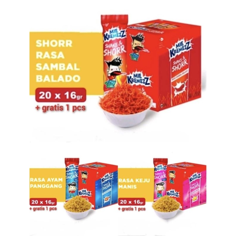 

Snack Mie kremezz shake & shorr isi 20 sachet