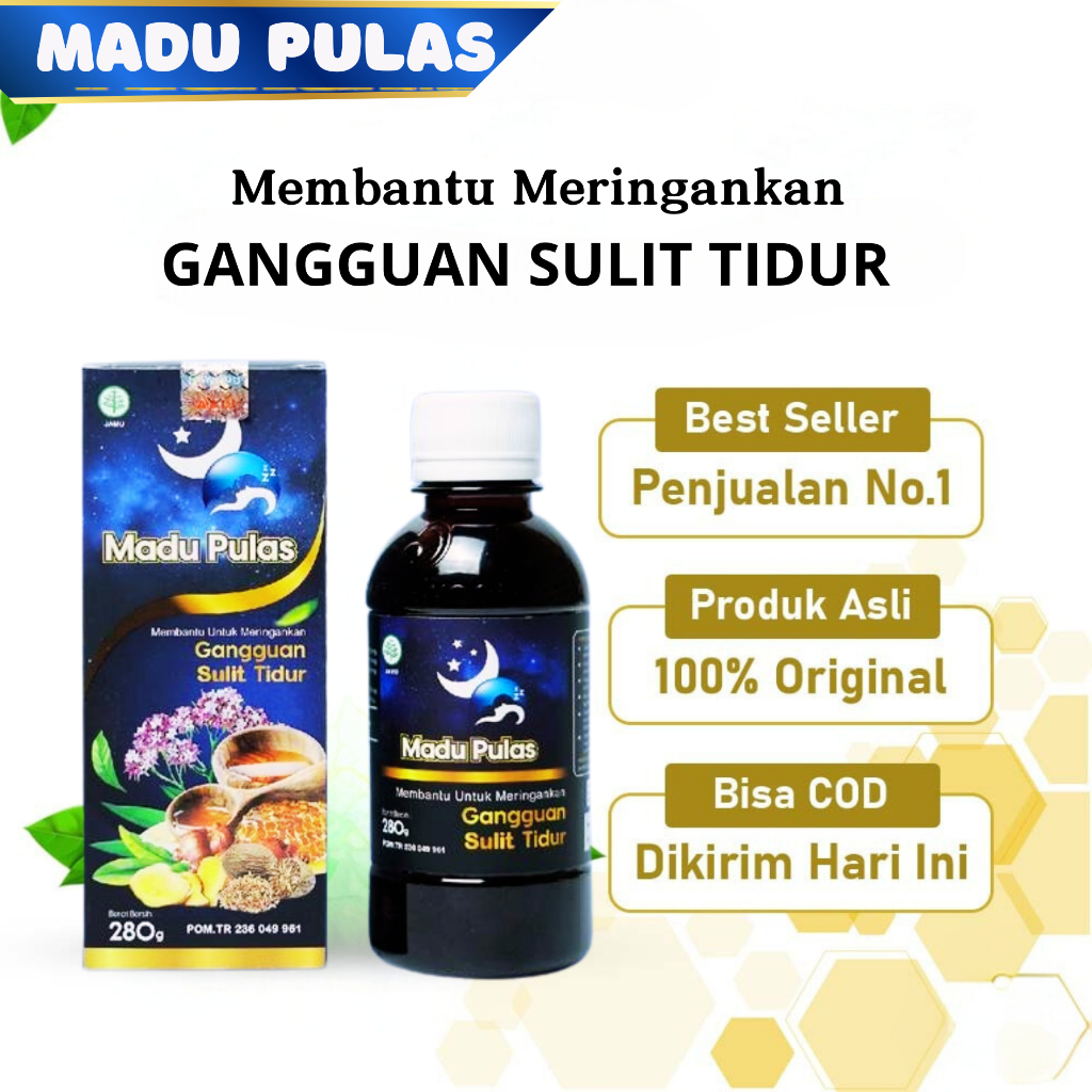 

Obat Herbal Madu Pulas - Insomnia Sulit Tidur Pulas Gelisah Original BPOM HALAL 280 Gram