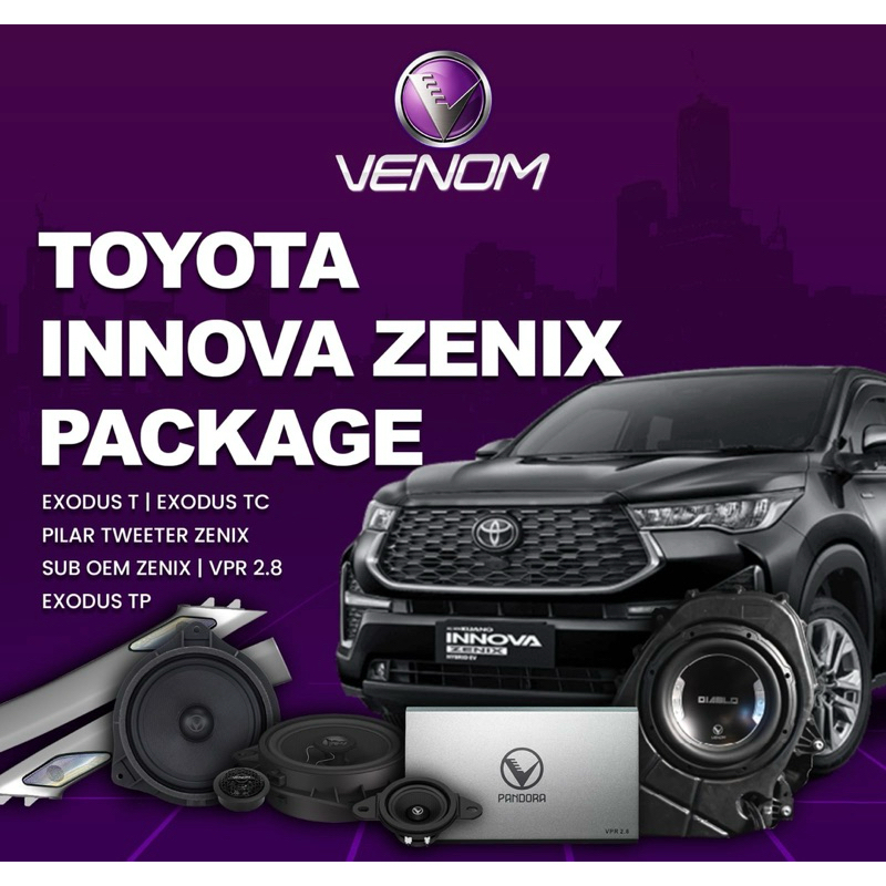 PAKET AUDIO FULL SET SOUND SYSTEM VENOM OEM LOOK INNOVA ZENIX