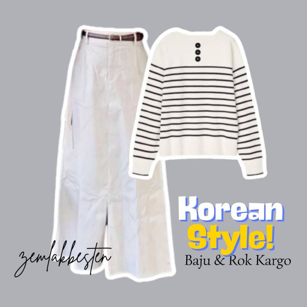 Outfit set korean style|Outfit remaja korean style|outfit studytour one set|Oneset Hang Out wanita