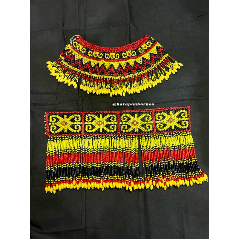 SET TERATAI PUNDAK DAN PINGGUL ANAK ANAK AKSESORIS BAJU ADAT DAYAK