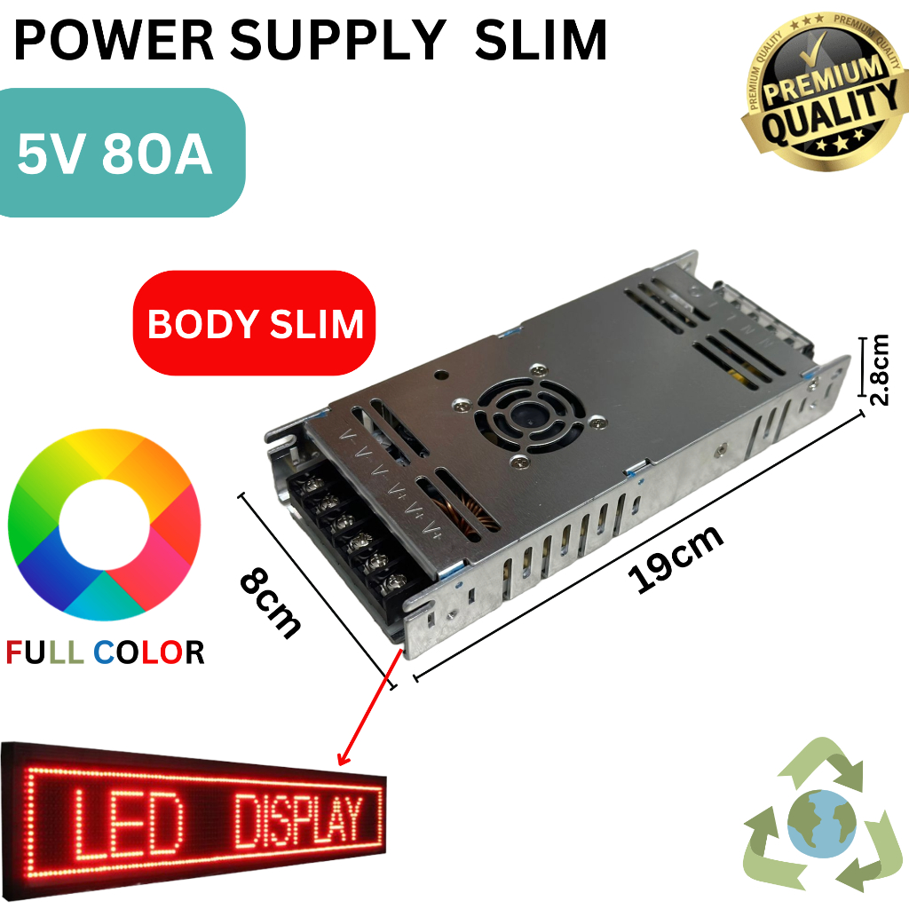 POWER SUPPLY SLIM 5V 40A / 5V 60A / 5V 80A RUNNING TEXT  SWITCHING ADAPTOR SMPS PSU 40A 5V / 60A 5V 