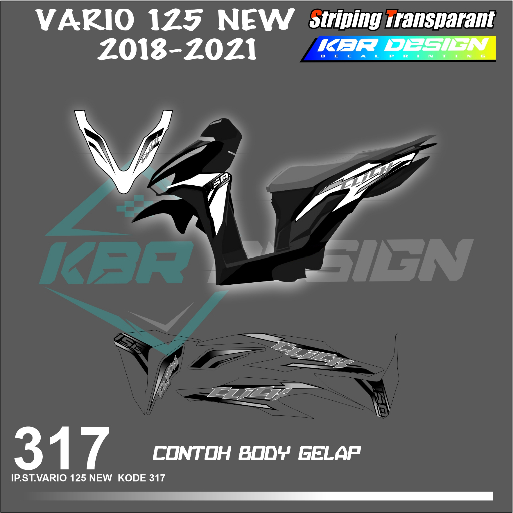 VARIO 125 NEW 2018-2021 (COD) STIKER STRIPING MOTOR HONDA VARIO 125 NEW  HOLOGRAM DAN TRANSPARAN
