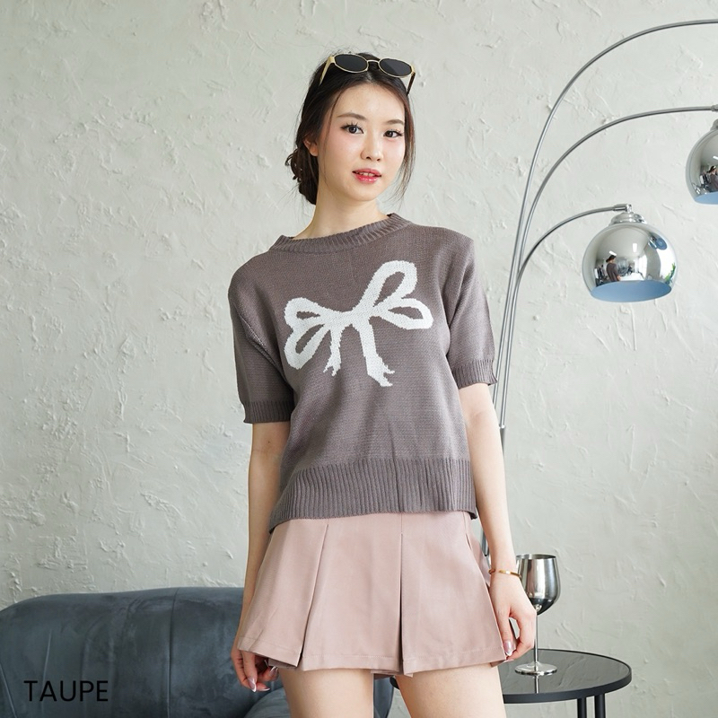 velourse.id CROP TOP RAJUTAN BOW/ ATASAN RAJUTAN CROP TOP/ BAJU RAJUTAN/ BAJU CROP TOP/ BAJU WANITA/